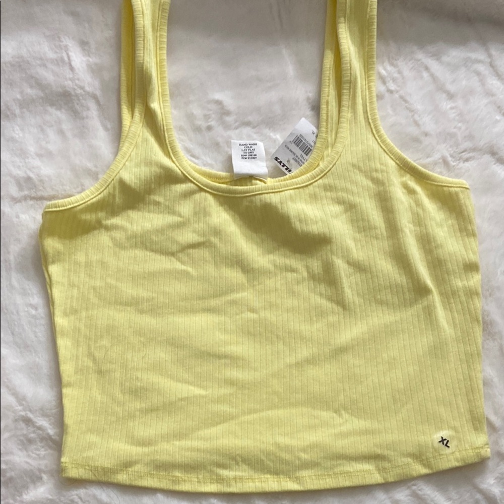 Yellow Ribbed Tank Top